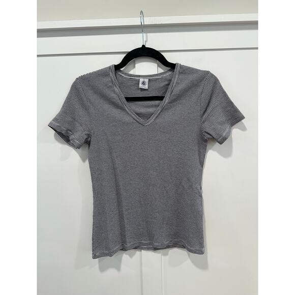Petit Bateau Striped V-neck Tee Size S - Picture 1 of 3